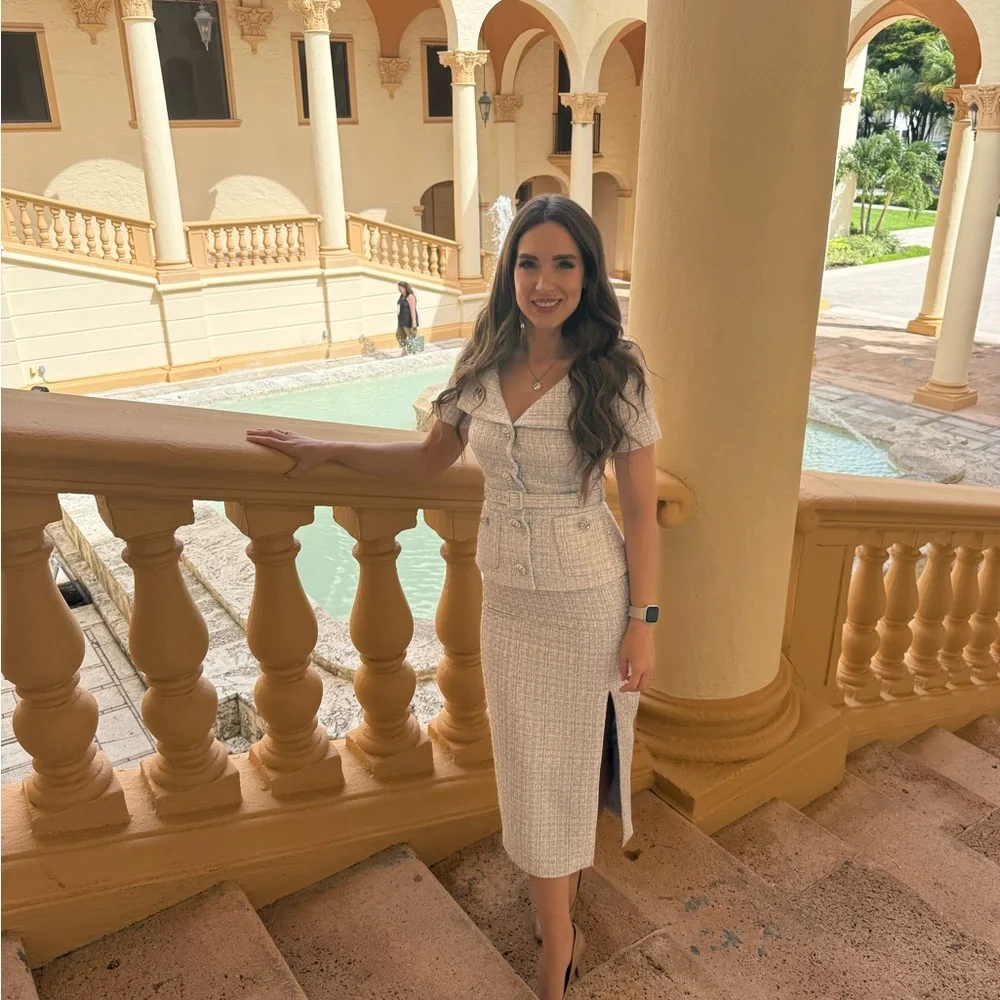 Self-Portrait Blue and White Midi Dress - Picture 9 of 9